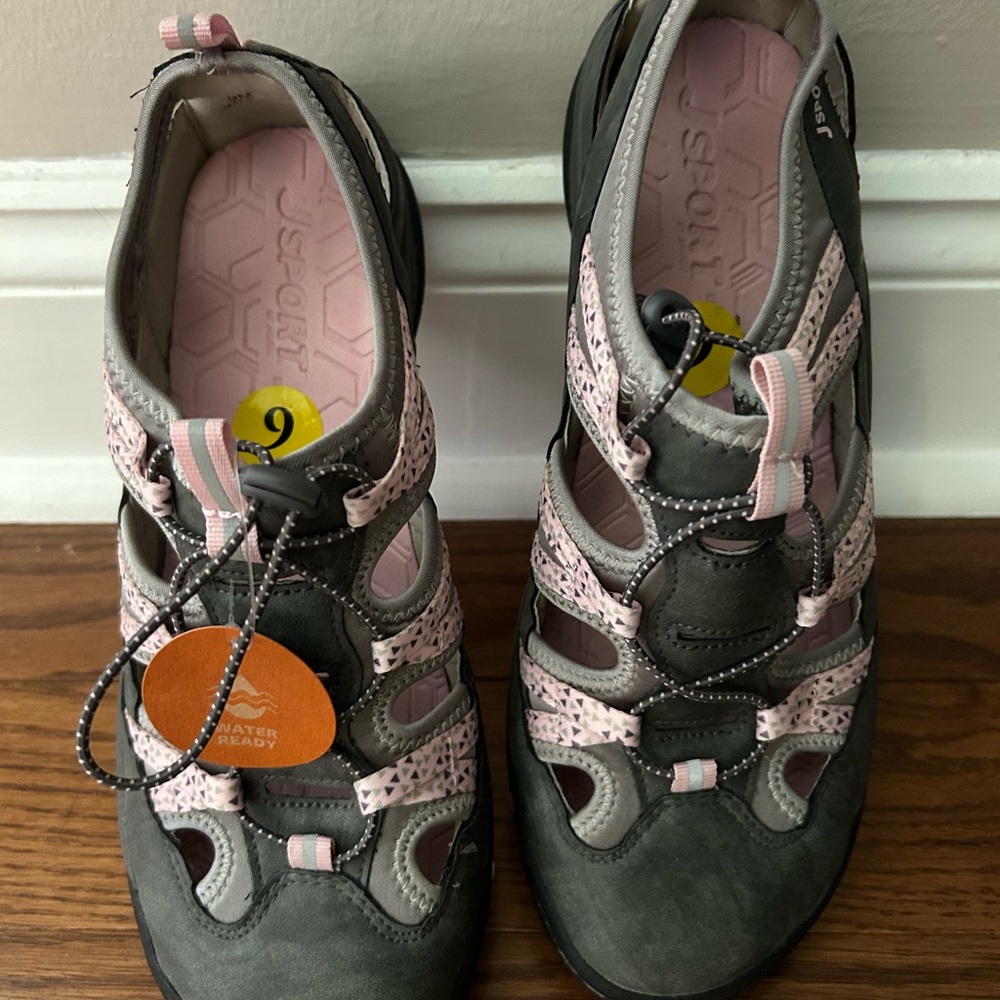 JBU Jsport Tiger Mesh Women's Water Ready Shoes Charcoal Pink 9. NWT